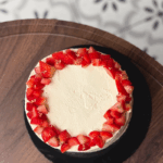 Eggless cake with seasonal fruit