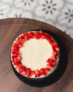 Eggless cake with seasonal fruit